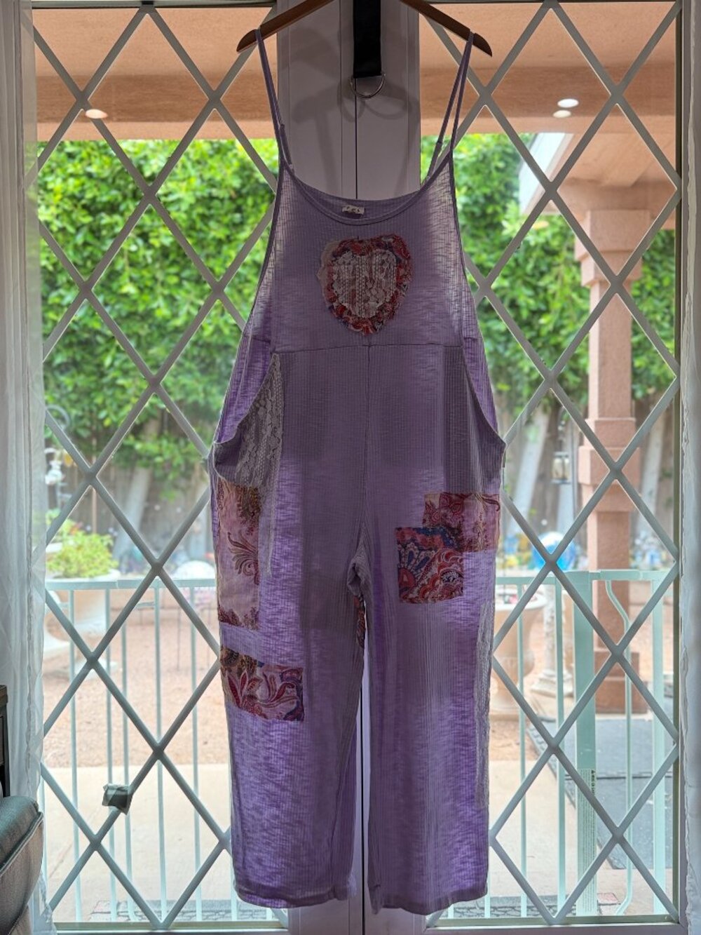 🌸 POL Lavender Patchwork Jumpsuit – Size L 🌸 - Picture 2 of 10